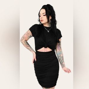 Foxblood Valerie Cutout T-Shirt Dress in Black